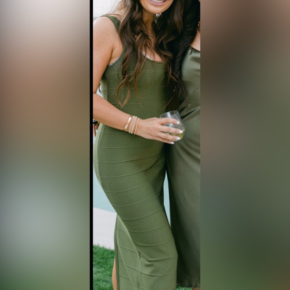 Herve Leger Olive Maxi Dress - Picture 2 of 2